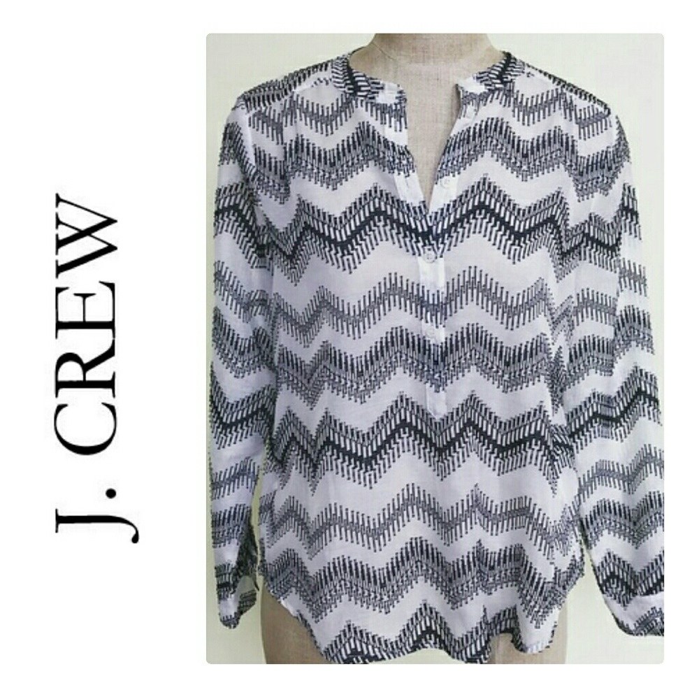 J.Crew Zigzag Woven Top